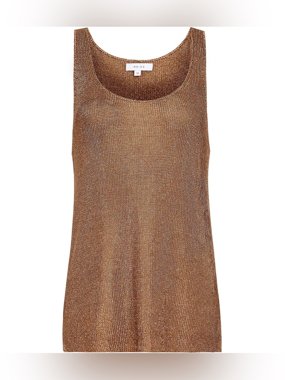 Reiss Metallic Copper Knit Scoop Neck Tank